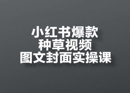 小红书爆款种草视频图文封面实操课，​开店、选品、引流、变现全流程-慧创网