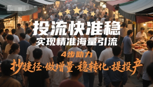 投流快准稳，实现精准海量引流，4步助力，抄捷径·做增量·稳转化·提投产-慧创网