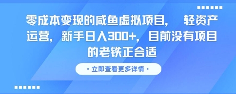 零成本变现的咸鱼虚拟项目， 轻资产运营，新手日入3张+，目前没有项目的老铁正合适-慧创网