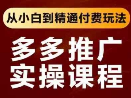 拼多多推广实操课程，从小白到精通付费玩法-慧创网