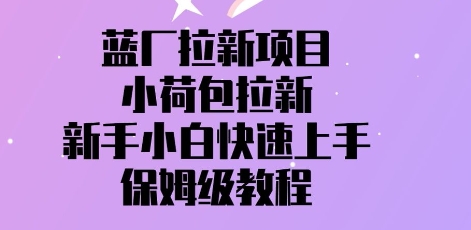 蓝厂拉新项目，小荷包拉新，新手小白快速上手，保姆级教程-慧创网