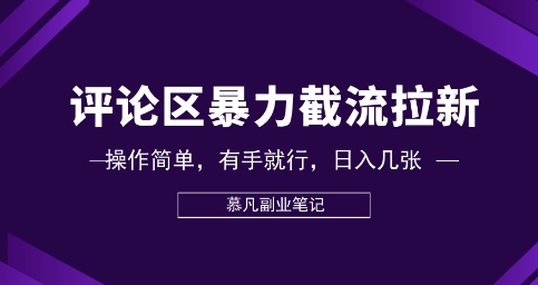 评论区暴力截流拉新：捡钱项目，操作简单，有手就行，日入几张-慧创网