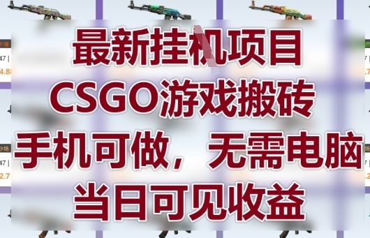 最新挂G项目，CSGO游戏搬砖，手机可做，无需电脑，当日见收益【揭秘】-慧创网