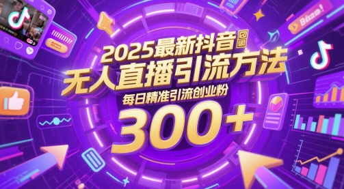 2025最新抖音无人直播引流方法，每日精准引流创业粉300+-慧创网