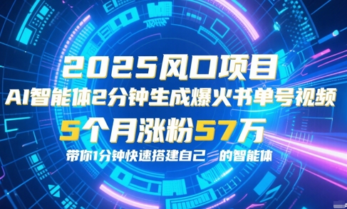 AI智能体2分钟一键生成爆火书单号原创视频，5个月涨粉57w，带你零代码1分钟搭建智能体-慧创网