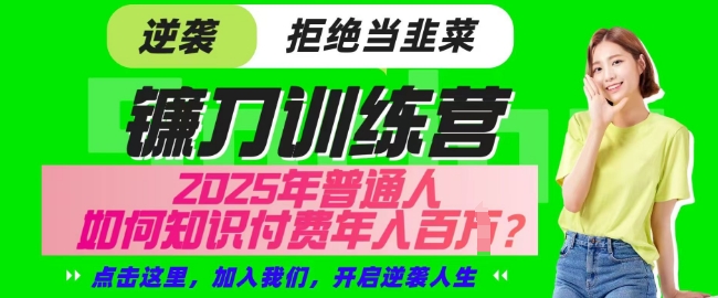 【网创项目终点站-镰刀训练营超级IP合伙人】25年普通人如何通过知识付费实现逆袭【揭秘】-慧创网