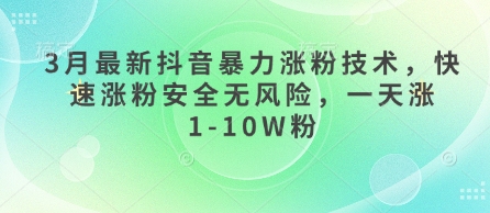 3月最新抖音暴力涨粉技术，快速涨粉安全无风险，一天涨1-10W粉-慧创网