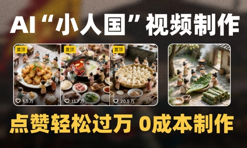 爆款1000W+播放微缩景观迷你小人国AI视频0成本制作全流程教学-慧创网