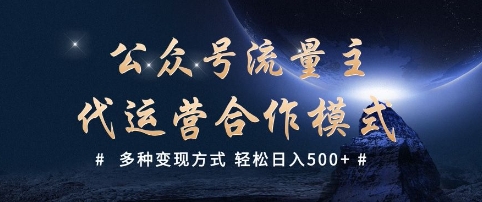 公众号流量主代运营  多种变现方式 轻松日入5张【揭秘】-慧创网