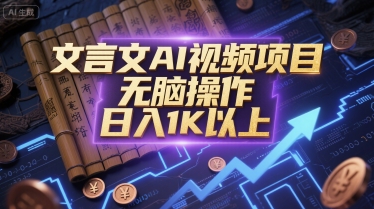 文言文AI视频项目，无脑操作，日入1K以上-慧创网
