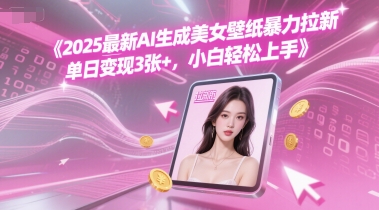 2025最新AI生成美女壁纸暴力拉新, 单日变现3张+，小白轻松上手-慧创网