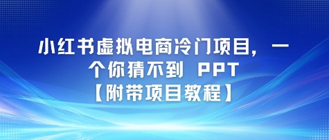 小红书虚拟电商冷门项目，一个你猜不到 PPT【附带项目教程】-慧创网