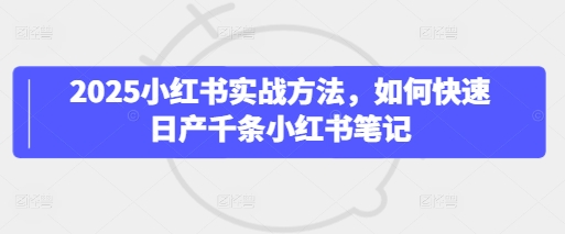 2025小红书实战方法，如何快速日产千条小红书笔记-慧创网
