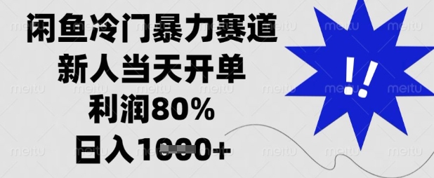 闲鱼冷门暴力赛道，新人当天开单，利润80%，日入数张【揭秘】-慧创网