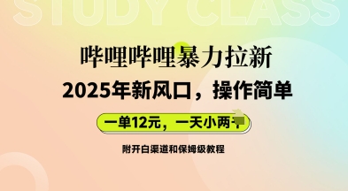 哔哩哔哩暴力拉新：2025年新风口，一单12元，一天数张(附开白渠道和保姆级教程)-慧创网