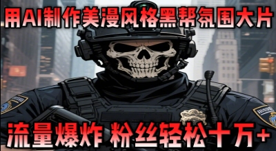 用AI制作美漫风格黑帮氛围大片，流量爆炸，粉丝轻松十W+-慧创网