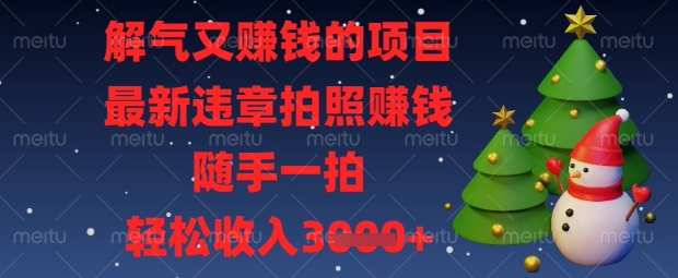 解气又挣钱的项目，最新违章拍照挣钱，随手一拍，轻松收入数张【揭秘】-慧创网