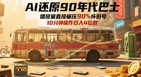 AI还原90年代巴士，一帧就让70后泪崩，播放量直接碾压90%怀旧号，每天操作十分钟，日入四位数-慧创网